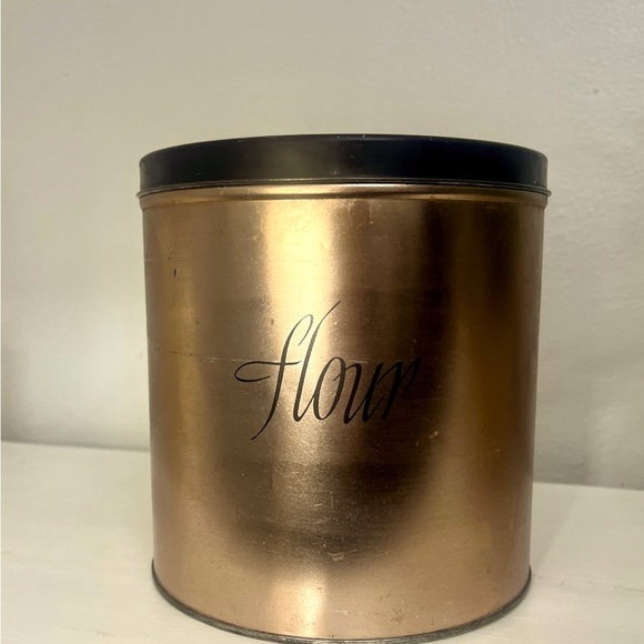 Set of 3 vintage nesting flour, sugar, tea metal canisters - Picture 2 of 4